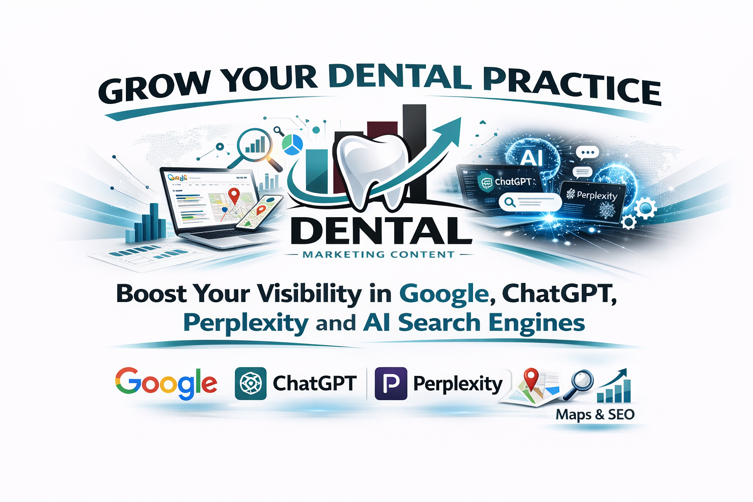 Grow your dental practice with SEO AEO GEO strategies for Google ChatGPT Perplexity and AI search engines